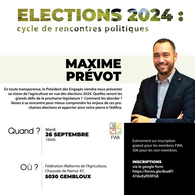 Maxime Prévot sera à la FWA ce 26 septembre