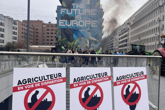 Manifestation du 26 mars 2024 à Bruxelles en marge de la réunion européenne AgriFish